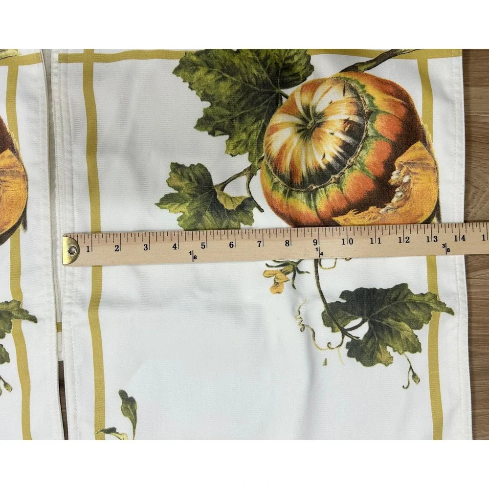 Williams Sonoma Placemats Set/4 White Botanical Pumpkin Harvest Autumn Cotton